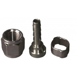 slangstuk 4mm + moer voor koppeling soda-keg