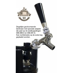 soda-keg bierkraan chrome + adaptor