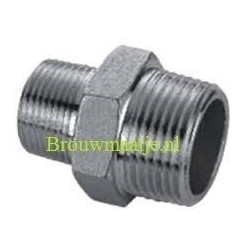Verloopnippel RVS 3/4 x 1"