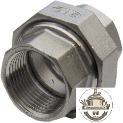 RVS Koppeling bi/bi con 3/8"