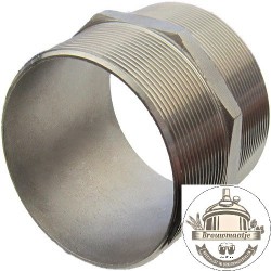 RVS Dubbele 6-k nippel 3/4"