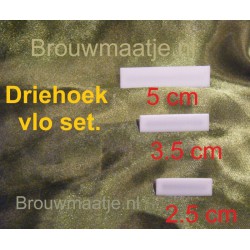 Roervlo driekant set van 3st.